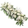 Living and Home 100cm White Rose Floral Row for Wedding Aisle Decor