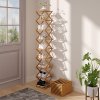 Living and Home 9-Tier Bamboo Folding Shoe Rack