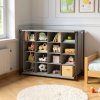 Living and Home 4-Tier 16-Grid Non-woven Shoes Rack Storage Organizer