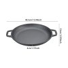 Living and Home 33cm Pre-Seasoned Round Dual-Handle Cast Iron Grill Pan