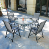 Living and Home Set of 2 Metallic-Frame and Fabric Foldable Chairs