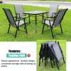 Living and Home Set of 2 Metallic-Frame and Fabric Foldable Chairs