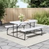 Living and Home White Foldable Picnic Table and Bench Set 151cm W x 136cm D x 73cm H