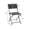 Livingandhome Set of 2 Outdoor Rattan Plastic Folding Chairs Dining Chairs Set, Black