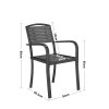 Living and Home Set of 4 Garden Dining Armchairs Grey
