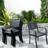 Living and Home Set of 4 Garden Dining Armchairs Grey