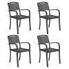 Living and Home Set of 4 Garden Dining Armchairs Grey