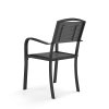 Living and Home Set of 4 Garden Dining Armchairs Grey