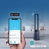 2-in-1 Bladeless Tower Fan with HEPA Filter For Air Purify with Touch Screen LED Display, Dark Blue