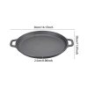 Living and Home 30cm Pre-Seasoned Round Dual-Handle Cast Iron Grill Pan