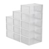 Living and Home 12pcs Stackable Shoe Storage Box Organiser White