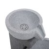 Living and Home 3-Tier Outdoor Water Fountain Rockery Decor Solar Powered Water Feature with LED Light