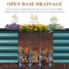 Living and Home 160cm W Oval-Shaped Galvanised Steel Raised Garden Bed, Garden Planter, Dark Green