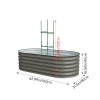 Living and Home 160cm W Outdoor Galvanized Steel Grey Raised Garden Bed with Green Trellis