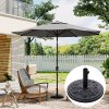 Living and Home 3M Large Rotating Patio Parasol for Outdoor Sunshade and Rain with Floral-Pattern Base