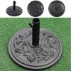 Living and Home 3M Large Rotating Patio Parasol for Outdoor Sunshade and Rain with Floral-Pattern Base