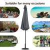 Living and Home 3M Large Rotating Patio Parasol for Outdoor Sunshade and Rain with Floral-Pattern Base
