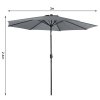 Living and Home 3M Large Rotating Patio Parasol for Outdoor Sunshade and Rain with Floral-Pattern Base