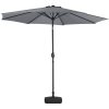 Black Rattan Patio Furniture Set + 3M Rotating Cantilever Parasol with Base Bundle