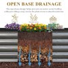 Living and Home 240cm W Outdoor Galvanized Steel Grey Raised Garden Bed with Green Trellis