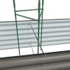 Living and Home 240cm W Outdoor Galvanized Steel Grey Raised Garden Bed with Green Trellis