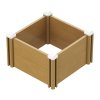 Living and Home 54cm W Square Plastic Wood-Grain Raised Garden Bed Planter, Brown Wood Grain