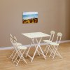 Living and Home 70cm Folding Dining Table and 4 Chairs Space Saving Kitchen Table Chairs Set