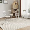 Living and Home 70cm Folding Dining Table and 4 Chairs Space Saving Kitchen Table Chairs Set