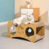 Living and Home Versatile Cat Scratching House with Interactive Toy Balls, 2-in-1 Cat Scratcher Tunnel Bed