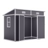 Living and Home 8x4FT Outdoor Plastic Garden Storage Shed, Grey
