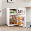 87L Under Counter Fridge Freezer with Removable Shelves, Adjustable Thermostat, Light, White