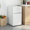87L Under Counter Fridge Freezer with Removable Shelves, Adjustable Thermostat, Light, White