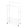 Living and Home Freestanding Double Rod Metal Clothes Rack with 2 Shelves and Hooks, White