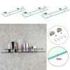 Living and Home 38.5/50/60cm Wall Mounted Tempered Glass Bathroom Shelf, 6mm Thick Glass Toiletries Storage Organizer with Guardrail