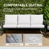 Living and Home 4 Piece Aluminium Outdoor Sofa Set with Glass Table Garden Furniture