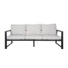 Living and Home 4 Piece Aluminium Outdoor Sofa Set with Glass Table Garden Furniture