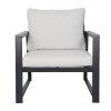 Living and Home 4 Piece Aluminium Outdoor Sofa Set with Glass Table Garden Furniture