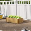 Living and Home 102cm W Rectangular Plastic Wood-Grain Raised Garden Bed Planter