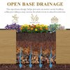 Living and Home 102cm W Rectangular Plastic Wood-Grain Raised Garden Bed Planter