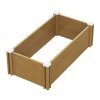 Living and Home 102cm W Rectangular Plastic Wood-Grain Raised Garden Bed Planter