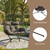 Living and Home 2-Seater Swing Hanging Egg Chair with Metal Stand, Adjustable Chains, Indoor/Outdoor Use