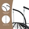 Living and Home 2-Seater Swing Hanging Egg Chair with Metal Stand, Adjustable Chains, Indoor/Outdoor Use