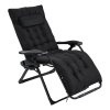 Living and Home Zero Gravity Outdoor Recliner with Seat Cushion & Headrest, Black