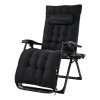 Living and Home Zero Gravity Outdoor Recliner with Seat Cushion & Headrest, Black