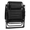 Living and Home Zero Gravity Outdoor Recliner with Seat Cushion & Headrest, Black