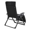 Living and Home Zero Gravity Outdoor Recliner with Seat Cushion & Headrest, Black