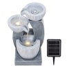 Living and Home 3-Tier Solar-Powered Water Fountain Outdoor Gardening Decor Water Feature with LED Lights