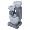 Living and Home 3-Tier Solar-Powered Water Fountain Outdoor Gardening Decor Water Feature with LED Lights
