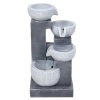 Living and Home 4-Tier Solar-Powered Water Fountain Outdoor Gardening Decor LED Water Feature with Solar Panel