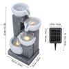 Living and Home 4-Tier Solar-Powered Water Fountain Outdoor Gardening Decor LED Water Feature with Solar Panel